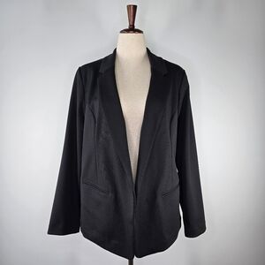 EVRI Black Open Front Blazer Jacket Women's Size 0X